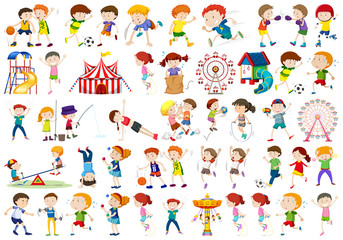 Set of children character