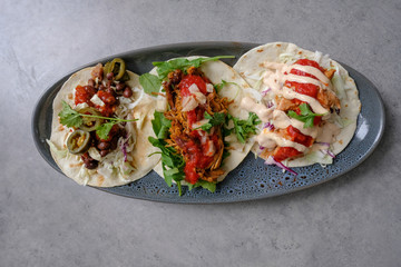 Mexican food served on a platter