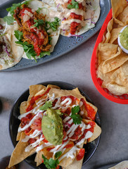 Mexican food served on a platter