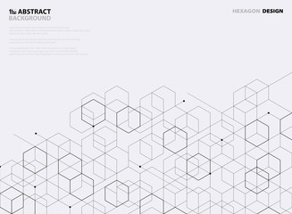 Abstract black hexagon pattern design on white background. illustration vector eps10