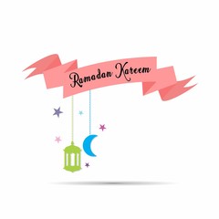 banner flag ramadan kareem vector design 