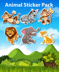 Set of animal sticker