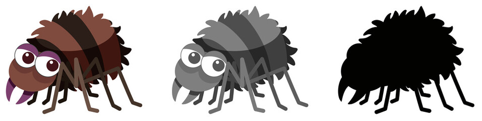Set of spider character