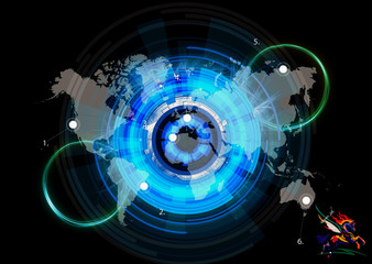 Artistic 3d Rendering Illustration Of An Energetic World Map