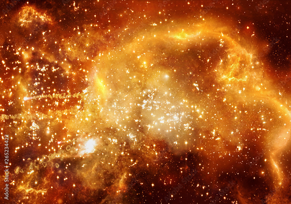 Poster abstract unique multicolored glowing fiery nebula galaxy artwork background