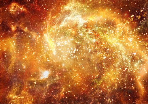 Abstract Unique Colorful Glowing Fiery Nebula Galaxy Artwork Background