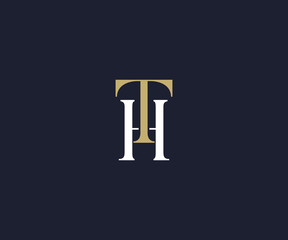 TH logo. letter T luxury logo template