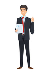 elegant businessman with document character