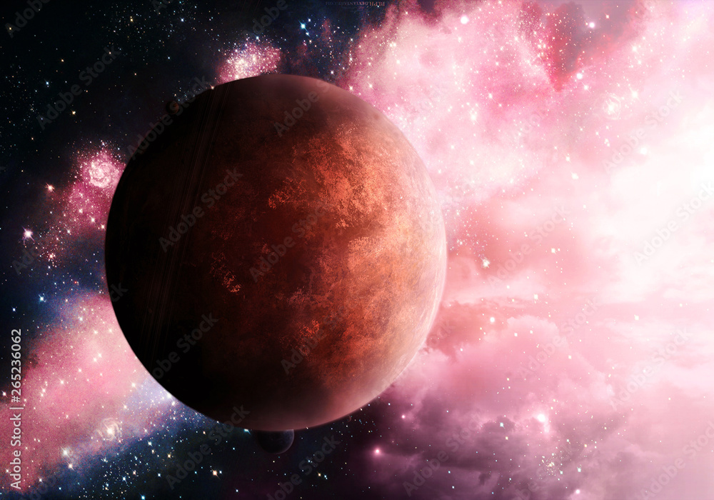 Aufkleber smooth unique artistic planet flows into a beautiful smooth galaxy background