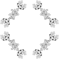 Vector illustration various pattern with flower frame