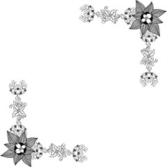 Vector illustration various pattern with flower frame