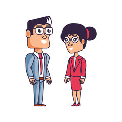 business couple elegant avatar character