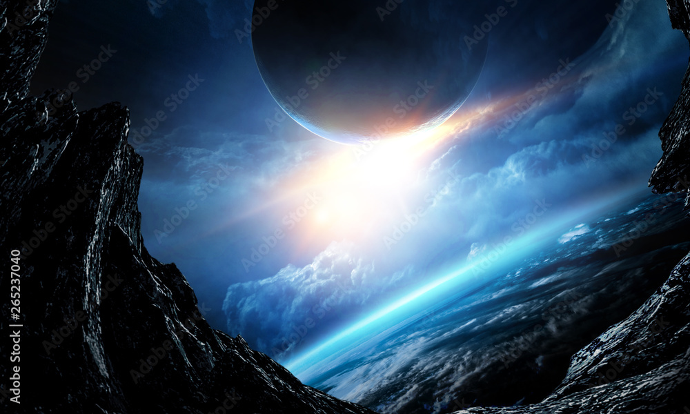 Wall mural deep space beauty. planet orbit.