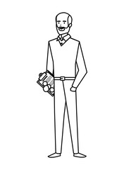 elegant businessman with document character