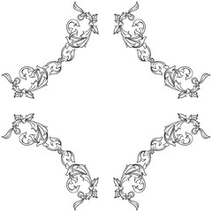 Vector illustration pattern wreath frame for invitation card