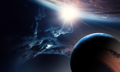 Abstract planets and space background