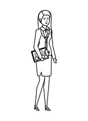 elegant businesswoman with documents