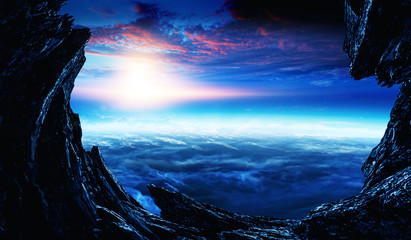 Abstract planets and space background