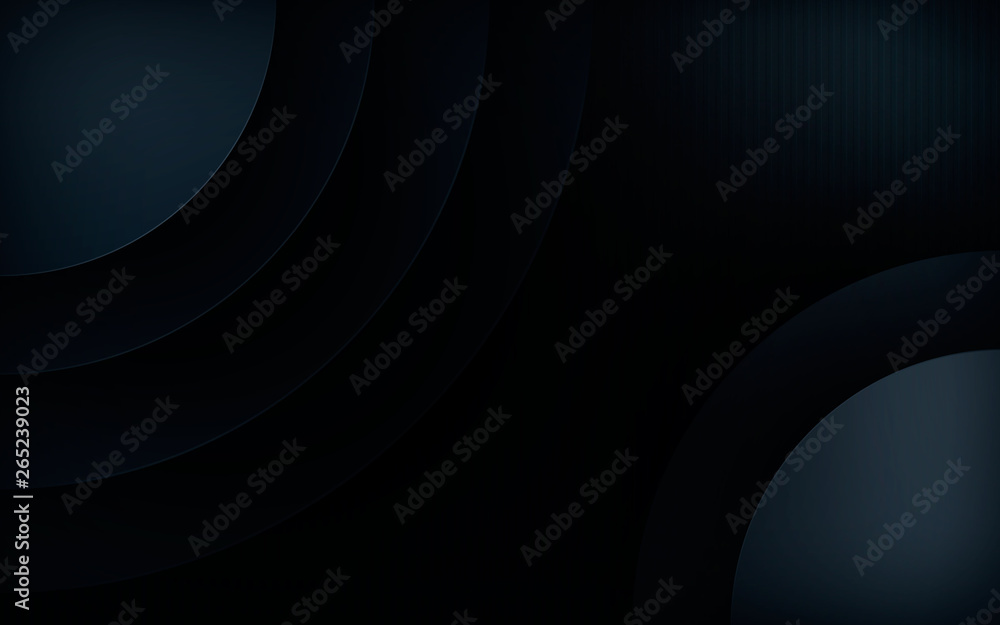 Poster dark abstract background with overlap layers. realistic texture with circle layer decoration.