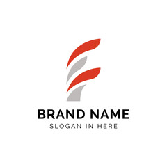 F letters logo template