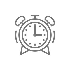 Alarm clock line icon.