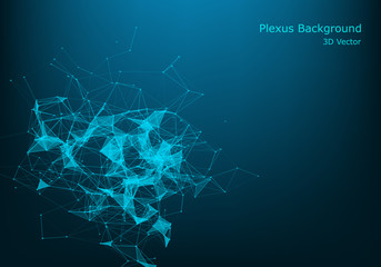 Abstract technology background. Science background. Big data. Background vector. Plexus effect. Network connection structure. Vector illustration.