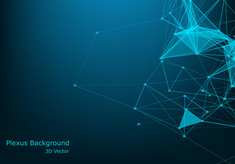 Vector connecting dots and lines. Global network connection. Geometric connected abstract background