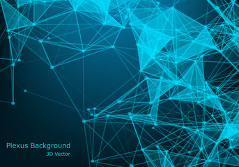 Vector connecting dots and lines. Global network connection. Geometric connected abstract background