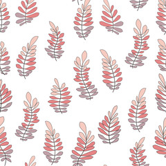 Texture with flowers and plants. Floral ornament. Original flowers pattern.