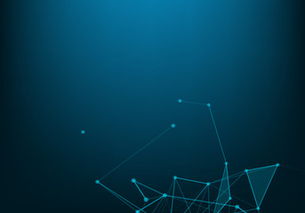 Obraz premium Abstract connecting dots and lines. Connection science background. Vector illustration