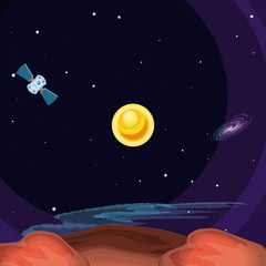 sun space scene icon