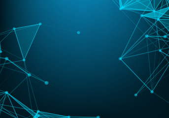 Abstract vector particles and lines. Plexus effect. Futuristic illustration. Polygonal Cyber Structure. Data Connection Concept.