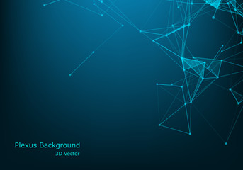 Network connection concept black background vector illustration. Futuristic concept. 3d landscape. Big data digital background.