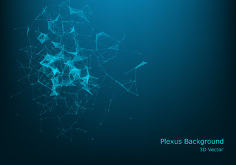 Big Data Visualization Background. Modern futuristic virtual abstract background. Science network pattern, connecting lines and dots. Global network connection vector