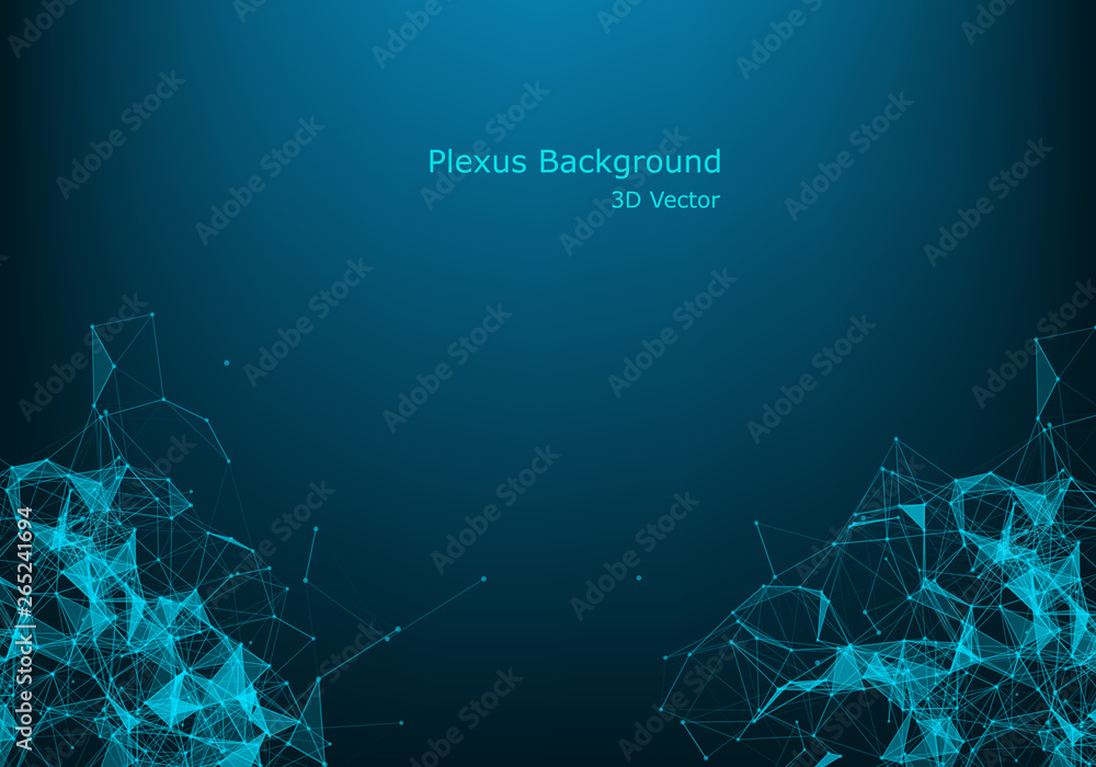 Poster abstract graphic consisting of points, lines and connection, internet technology .big data concept.