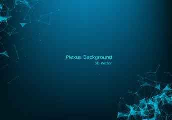 Vector abstract futuristic digital landscape with particles dots and stars on horizon. computer geometric digital connection structure. Futuristic blue abstract grid .Big data concept.