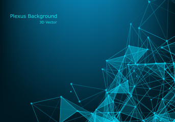 Vector abstract futuristic digital landscape with particles dots and stars on horizon. computer geometric digital connection .Big data concept.