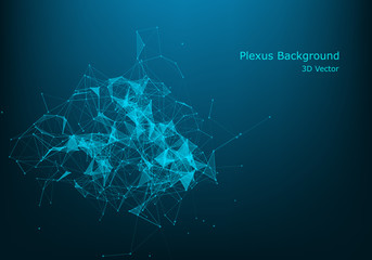 Abstract graphic consisting of points, lines and connection, Internet technology .Big data concept.