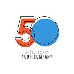 50 Year Anniversary Vector Template Design Illustration