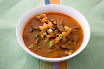 Korean spicy beef stew with vegetables