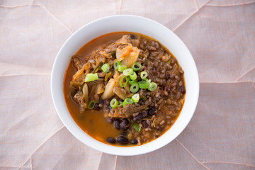 Korean spicy beef stew with vegetables