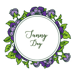 Obraz premium Vector illustration writing sunny day with decoration flower frame