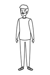 young man with beard character