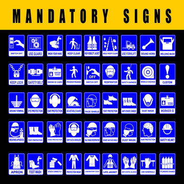 set of icons, mandatory sign