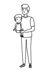 young father with son characters