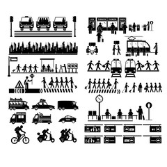 set of transport icons