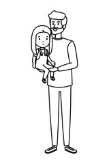 father with daughter characters