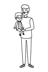 young father with son characters