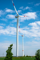Sustainable energy production with wind wheels seen in Germany