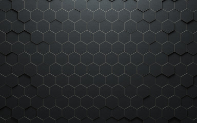 Abstract 3d hexagons background design, 3d rendering,conceptual image.